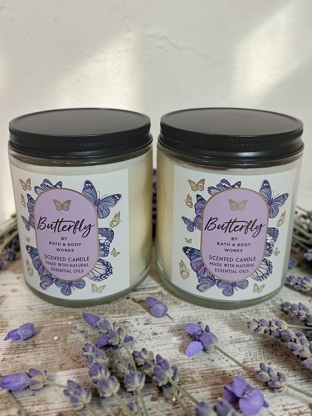 Bath & Body Works Butterfly Lavender Scented Jar Candles - Purple Accents
